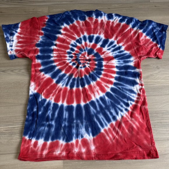 The Nike Tee Tie Dye Shirt Men's Sz SM Red White & Blue 4th Of July USA Skeleton - Picture 6 of 6